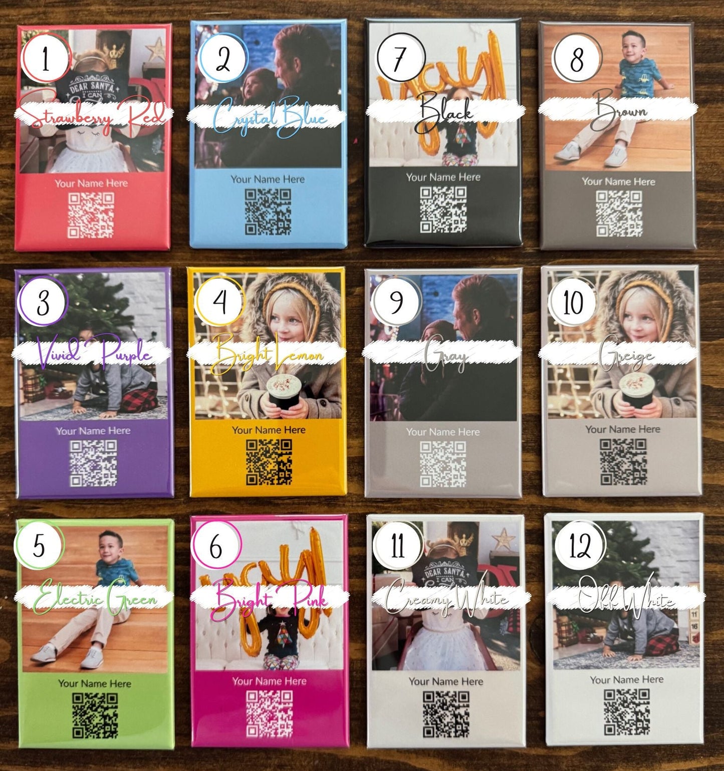 QR Code Custom Gift Planning Magnets, Set of 6